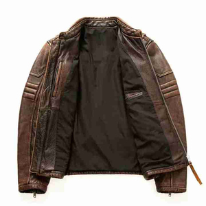 Blouson en cuir pour homme, blouson bomber en cuir pour homme, veste en cuir pour motards - Product Image 2