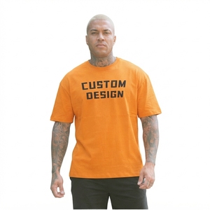 T-shirt à manches courtes orange pour homme, coupe classique, col roulé uni, jersey tricoté décontracté 100 % coton, sérigraphie, design personnalisé - Product Image 6