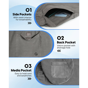 Shorts de sport décontractés pour homme, gris uni, à séchage rapide, avec cordon de serrage, taille élastique et poches - Product Image 4