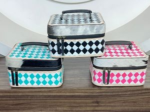 Boîte de rangement pour bijoux de luxe sur mesure en cuir à carreaux, grande taille, pour bagues, boucles d'oreilles, colliers, présentoir de voyage, organiseur de bijoux - Product Image 5