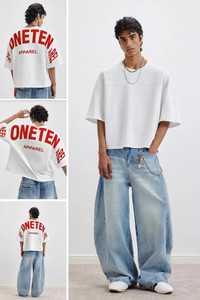 เสื้อยืดโอเวอร์ไซส์สีขาวแขนสั้นสำหรับผู้ชาย ONETEN APPAREL ผ้าคอตตอนเจอร์ซีย์ ทรงโอ-เนค ระบายอากาศได้ดี สไตล์สตรีทลำลอง น้ำหนัก 320 กรัม - Product Image 6
