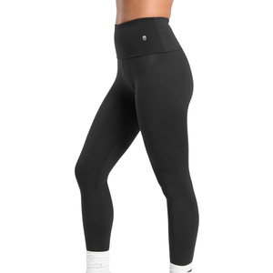 Leggings noirs unis à taille haute pour femmes, sans couture, doux et compressifs, pour le yoga, la salle de sport et les activités sportives - Product Image 3