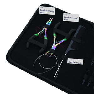 Kit d'outils avancés pour extensions capillaires à micro-anneaux Rainbow avec pince applicatrice en acier inoxydable et accessoires de coiffure pour salon - Product Image 4