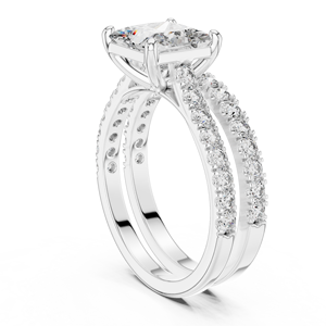 White Gold Finish 925 Sterling Silver Moissanite <b>Diamond</b> <b>Ring</b> Factory Wholesale Jewelry Manufacturer - Product Image 3