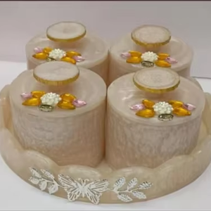 Ensemble de pots décoratifs en résine avec broches décoratives, plateau de vaisselle unique pour la maison, l'hôtel et les restaurants - Product Image 2