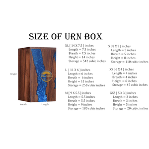 Handcrafted Ocean Wave Resin & Natural Wood Cremation Urn Blue Epoxy Ashes <b>Box</b> Artistic Funeral Memorial <b>Keepsake</b> by AYAANS - Product Image 3