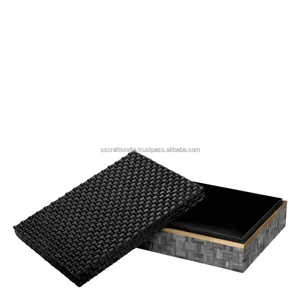 Fabriqué à la main gris et noir os boîte à bijoux résine coffrets cadeaux stockage en bois pour une utilisation cadeau d'entreprise affichage à la maison voiture femmes boîte - Product Image 4
