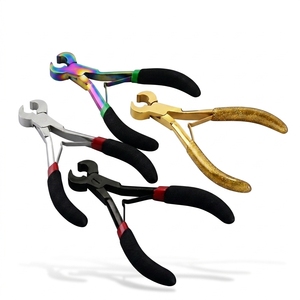 Cross Edge Corporation Commercial Stainless Steel Hair Extension Remover Pliers with Keratin Bond <b>Cutter</b> U-Tip Flat-Tip Cutting - Product Image 1