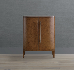 ตู้บาร์ไม้มะฮอกกานีแท้ทรงโมเดิร์นหรูหรา ดีไซน์โค้งมน พร้อมลิ้นชักเก็บของ 4 ช่อง เหมาะสำหรับห้องนอน - Product Image 1