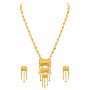 สร้อยคอทองเหลืองชุบทอง 24K ลายดอกไม้คลาสสิก ดีไซน์สวยงาม น้ำหนักหนึ่งกรัม เครื่องประดับสำหรับผู้หญิง - Product Image 2