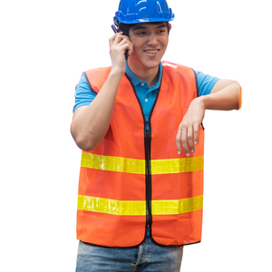 Chaleco de Seguridad de Alta Visibilidad Reflectante, Transpirable y Antibacteriano de Poliéster con Bolsillos y Cremallera, Ropa de Trabajo Unisex - Product Image 4