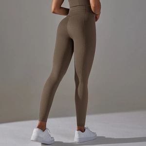 Leggings tricotés taille haute pour femmes, en gros, pour marques de détail, fabriqués par des usines de vêtements de confiance - Product Image 3
