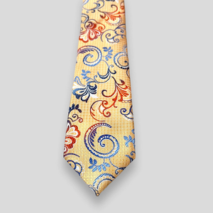Cravate de luxe multicolore à motifs floraux et cachemire pour hommes |   Cravate de créateur en jacquard tissé de qualité supérieure pour occasions formelles, mariages et fêtes, idéale comme cadeau - Product Image 2