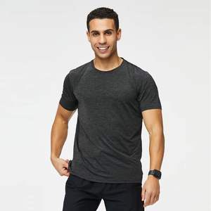T-shirt homme en polyester bleu acier, coupe ajustée, respirant, pour la gym, la course, le fitness, l'entraînement, léger, vêtements de sport d'été - Product Image 6