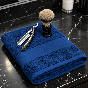 Serviette de barbier haut de gamme, très absorbante, 100% coton éponge, douce pour la peau, pour le lavage des cheveux, le rasage et les soins de la barbe - Product Image 4