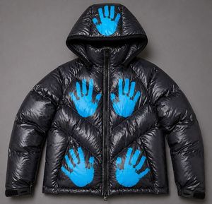 Veste doudoune matelassée coupe courte vintage en tissu épais, coupe-vent, à capuche, à changement de couleur, avec impression d'encre thermochromique personnalisée, style streetwear, pour l'hiver - Product Image 4