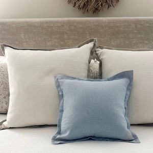Housse de coussin carrée en lin uni décorative moderne pour canapé de salon - Product Image 4
