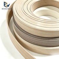 Ensemble de bandes de bordure en PVC à grain de bois bicolore chêne pâle et brun gris pour les bords des armoires et placards