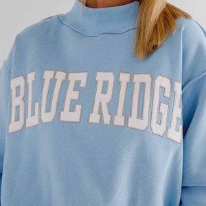 Blue Ridge Custom <b>Mock</b> <b>Neck</b> Sweatshirt Cotton Fleece Fraternity Sorority Chenille Letter Embroidery - Product Image 2