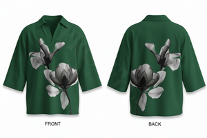 Chemises imprimées florales surdimensionnées personnalisées de haute qualité – Design élégant, confortable et tendance en coton sérigraphié - Product Image 3