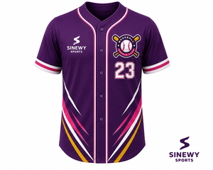 เสื้อเบสบอล SINEWY SPORTS ผ้าโพลีเอสเตอร์ 100% สีชมพู ขาว ทอง ปักลาย ระบายเหงื่อได้ดี สำหรับผู้ใหญ่ แขนสั้น แบบยูนิเซ็กซ์ - Product Image 2