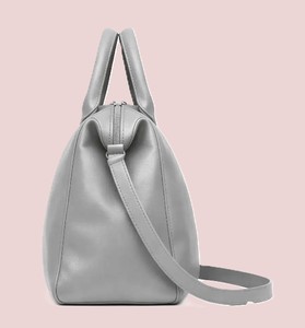 Royaa Women Minimalist Gray Leather Handbag | Top Handle Crossbody Purse | Elegant <b>Work</b> Office <b>Bag</b> Large Genuine Cow Leather - Product Image 4