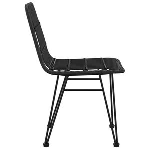 Juego de 2 Sillas de Jardín de Acero Negro y Polietileno - Product Image 5