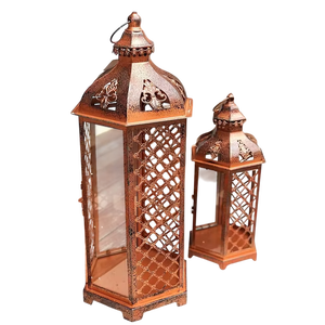 Brass Lantern With Cutout Design For Home Decoration Durable Metal Candle Holder Centerpiece In Best Price Modern Design Lantern - Product Image 5