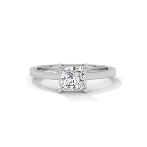 925 Sterling <b>Silver</b> Princess Cut Moissanite <b>Ring</b> <b>Solitaire</b> Engagement Wedding Band for Women - Product Image 1