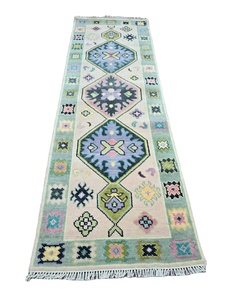 Alfombras Compre 100% Exportación Lana de alta calidad Alfombras de corredor anudadas a mano tradicionales 2,8x12 para sala de estar Juegos hechos a mano de marfil - Product Image 4