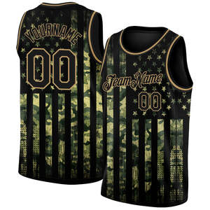 Maillot de basket authentique personnalisé avec design 3D Aigle Drapeau Américain, couleurs Noir et Rouge Royal, 100% Polyester Respirant, Personnalisable - Product Image 6