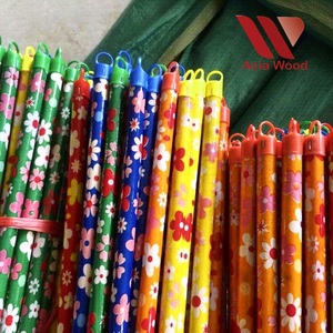 Vietnam Factory Direct Durable PVC Plastic Brooms & Dustpans Natural Plant Broom Head 120cm <b>Wooden</b> Mop <b>Stick</b> for Home Cleaning - Product Image 4