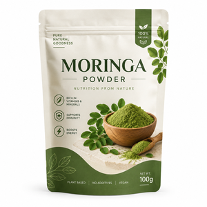 Polvo de Hoja de Moringa 100g, Grado Alimenticio Natural, Calidad Premium, Polvo de Hoja de Moringa Oleifera, Calidad de Exportación, Proveedor a Granel de la India - Product Image 1