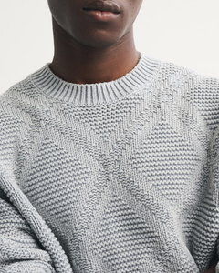 Suéter de Punto Geométrico Gris para Hombre, Manga Larga, Corte Regular, para Otoño - Product Image 4
