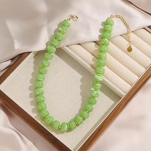 Necklace for Women Unique Resin Beads Choker Necklaces Boho Statement Chunky Necklace <b>Summer</b> Vacation Jewelry - Product Image 4