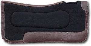 Tapis de selle de luxe en feutre de laine occidentale, équipement d'équitation renforcé en cuir, fabricant en gros d'équipements équestres haut de gamme - Product Image 2