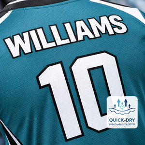 Camiseta de Fútbol Personalizada para Clubes y Equipos, Talla Grande, Secado Rápido, Transpirable, Antibacteriana, Anti-UV, 100% Poliéster - Product Image 3