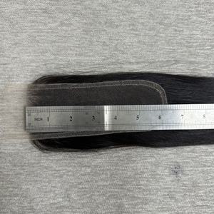 Fermetures de qualité fiable avec cuticules alignées, cheveux vierges bruts non traités, cheveux naturels vietnamiens, fermeture transparente # 60 couleurs - Product Image 2