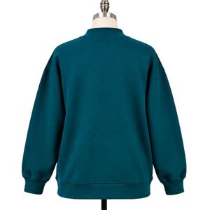<b>Womens</b> Petrol Teal <b>Blue</b> Oversized Sweatshirt White Strong Girl Graphic Print Crew Neck Long Sleeve Casual Streetwear Pullover - Product Image 2