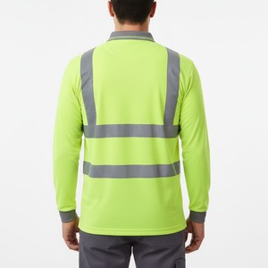 Camisa de Trabajo Reflectante para Hombre con Franjas de Alta Visibilidad para Aplicaciones de Seguridad Industrial - Product Image 4