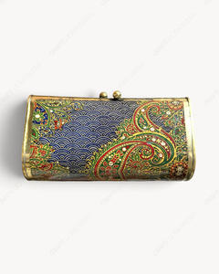 Handcrafted Peacock Motif <b>Clutch</b> <b>Bag</b> Gold Tone Frame Floral Engraved Pattern Minaudiere Evening Purse Women Wholesale Supplier - Product Image 3
