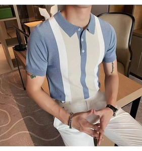 เสื้อโปโลชายแขนสั้นพิมพ์ลาย 3 มิติ ปี 2025 สไตล์เรียบง่าย ผ้าฝ้าย/โพลีเอสเตอร์ ทอเนื้อผ้าระบายอากาศได้ดี - Product Image 1