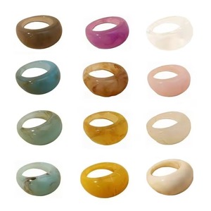 Glossy <b>Resin</b> Band Angel Unisex Chunky Statement Fashion Jewelry Luxury Craft Dome <b>Ring</b> Handmade Colorful - Product Image 6