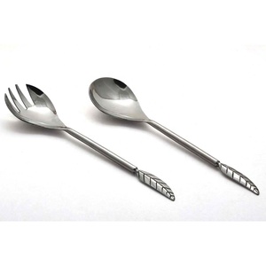 Twisted Handle With Spiral End Salad Server Metal Decorative Salad Cake Server Silver Plated - Product Image 6