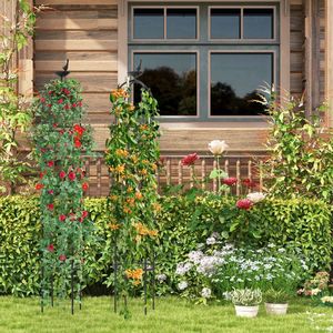 Set di 2 Obelischi da Giardino con Traliccio per Piante Rampicanti, Recinzioni e Cancelli per il Tuo Spazio Esterno - Product Image 4