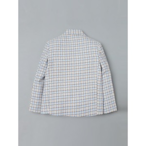 เสื้อเบลเซอร์ลายตารางสีฟ้าอ่อนและสีขาวสำหรับเด็กผู้ชาย - Product Image 2