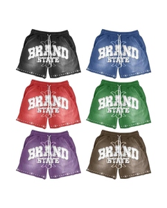Streetwear Shorts Vintage Oversized Men's Acid <b>Wash</b> Short Jogger Vintage Distressed French Terry Drawstring Shorts - Product Image 1