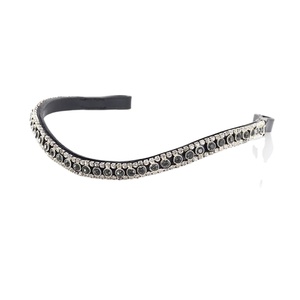 <b>Top</b> Quality Genuine Imported Leather Equestrian Horse Brow Band With Bling <b>Crystals</b> Manufacturer Supplier Saman Exports - Product Image 4