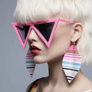 New Fashion Oversized Y2k <b>Sunglasses</b> Custom Logo Trendy Futuristic Style Uv400 Shades Big Triangle Frame <b>Sunglasses</b> Wholesale - Product Image 1