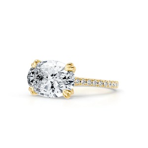 Anillo de Compromiso de Oro Amarillo de 9 Quilates con Diamante Ovalado de 2 Quilates Cultivado en Laboratorio, Estilo Solitario, Joyería Fina Personalizada - Product Image 4